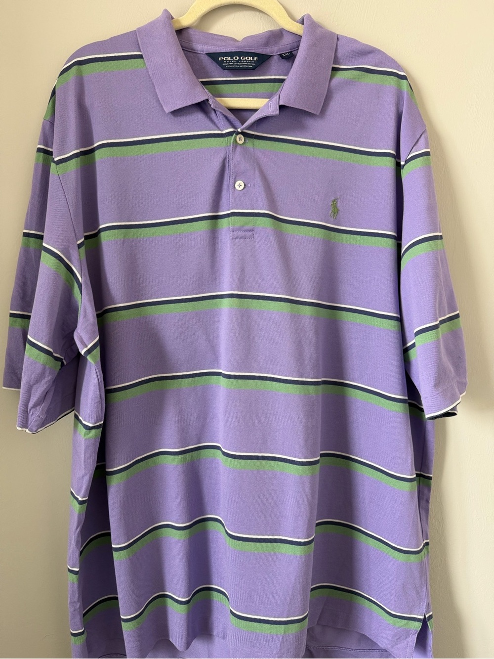 Polo Ralph Lauren Men's Purple Striped Cotton Polo